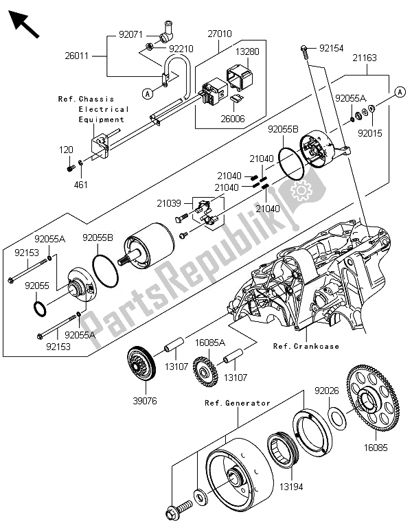 Todas las partes para Motor De Arranque de Kawasaki Versys 1000 ABS 2014