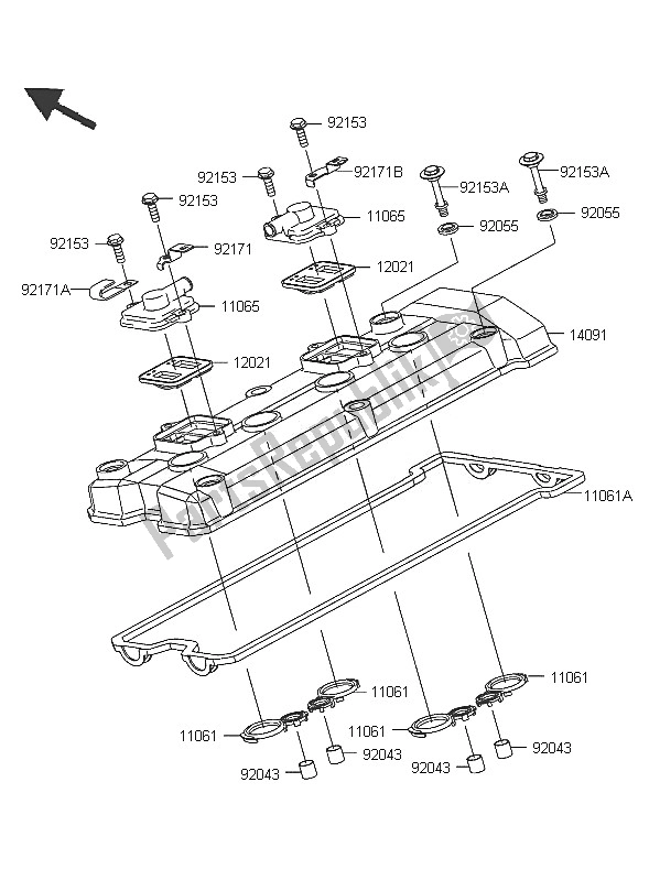 Toutes les pièces pour le Le Couvre-culasse du Kawasaki Z 750 2005