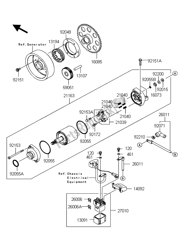 Todas las partes para Motor De Arranque de Kawasaki Z 1000 ABS 2010