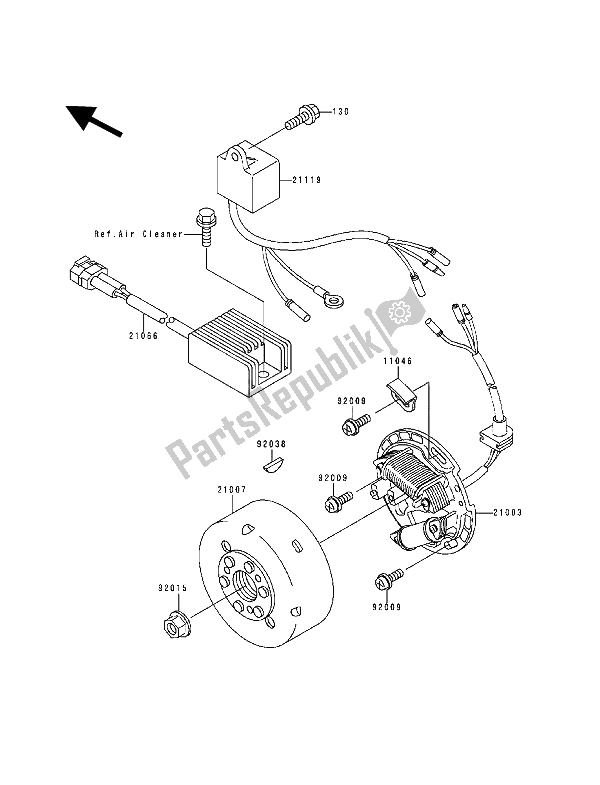 Tutte le parti per il Generatore del Kawasaki KDX 200 1992