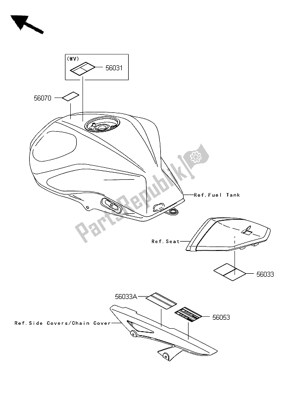 All parts for the Labels of the Kawasaki Z 750 ABS 2008