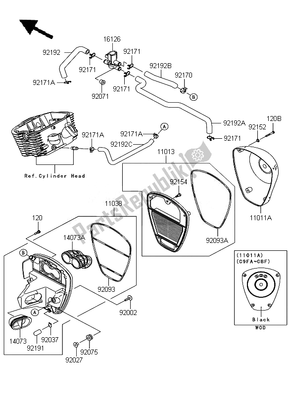 Todas las partes para Filtro De Aire de Kawasaki VN 900 Custom 2011