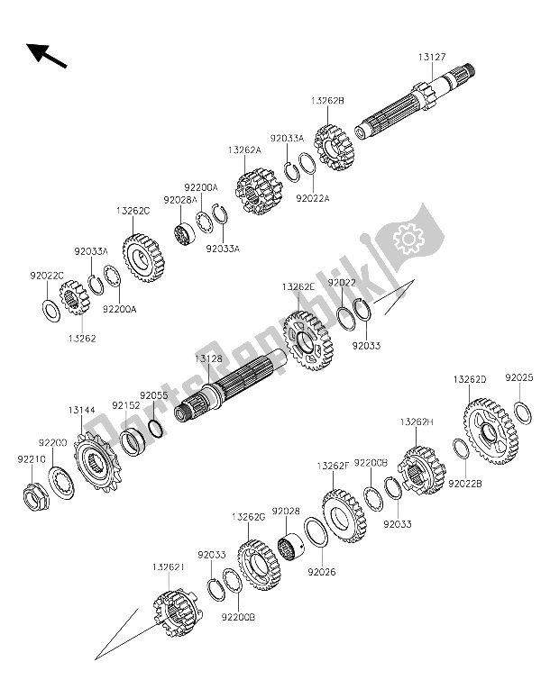 Tutte le parti per il Trasmissione del Kawasaki Z 250 SL 2015