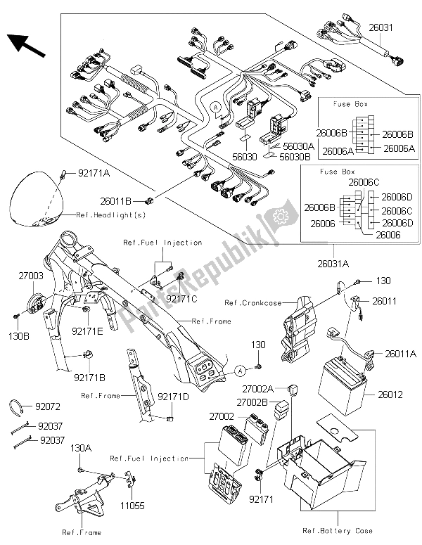 All parts for the Chassis Electrical Equipment of the Kawasaki Vulcan 1700 Nomad ABS 2015