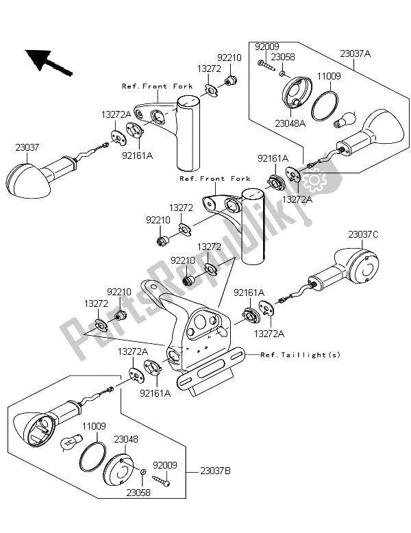 All parts for the Turn Signals of the Kawasaki W 800 2012