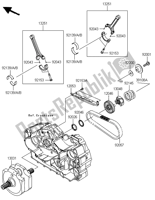 All parts for the Crankshaft of the Kawasaki VN 1700 Voyager Custom ABS 2014