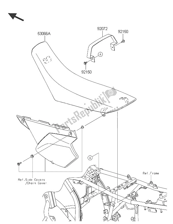 All parts for the Seat of the Kawasaki KLX 250 2016