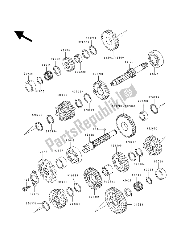 Tutte le parti per il Trasmissione del Kawasaki ZZ R 250 1994