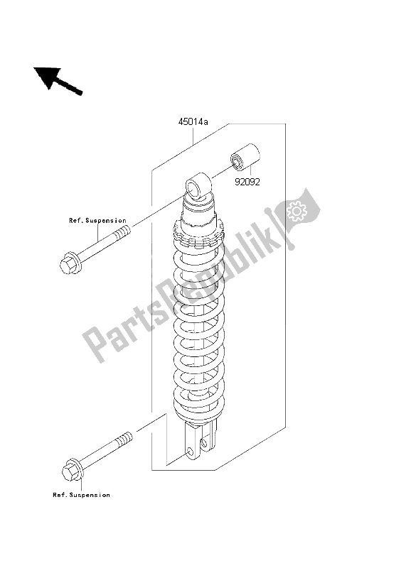 All parts for the Shock Absorber of the Kawasaki KLX 650 1995