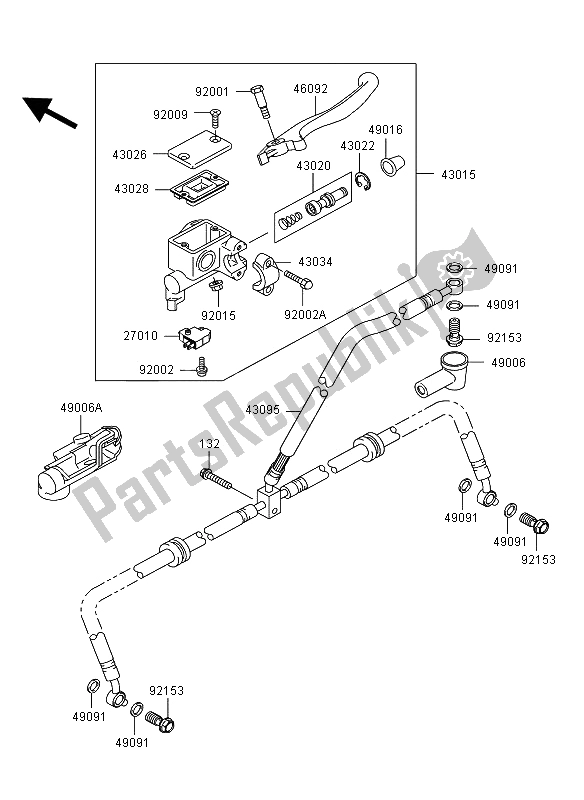 Todas las partes para Cilindro Maestro Delantero de Kawasaki KVF 360 2006