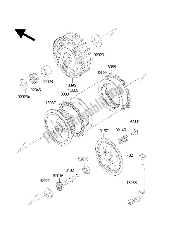 All parts for the Clutch of the Kawasaki VN 800 Drifter 2001