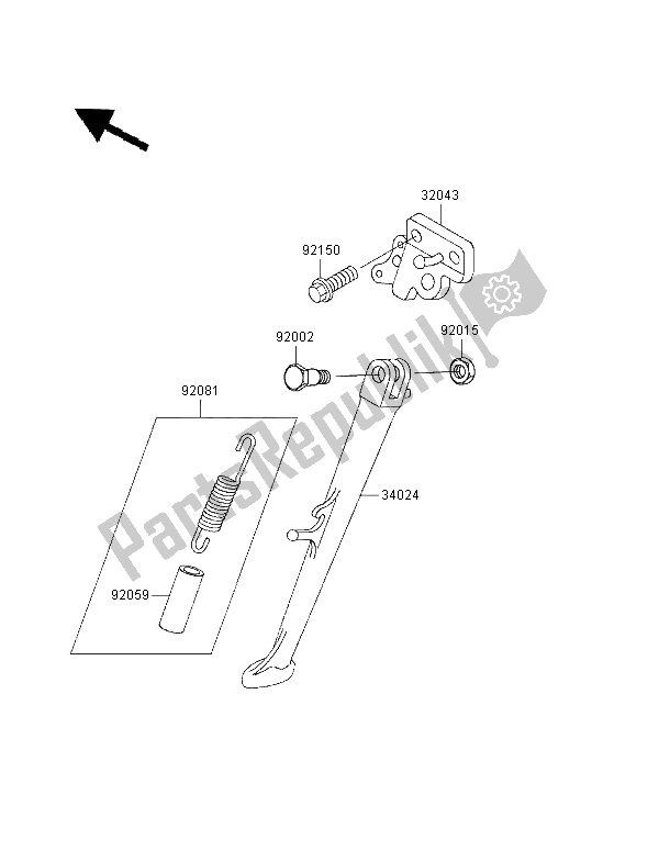 All parts for the Stand of the Kawasaki ZXR 400 1997