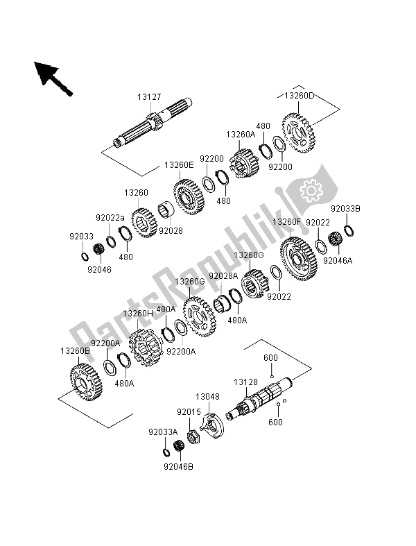 Todas las partes para Transmisión (vnt50ae077438) de Kawasaki VN 1500 Classic 1999