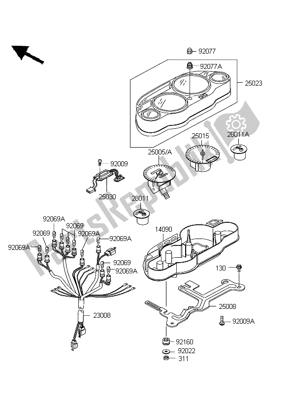 Tutte le parti per il Metro del Kawasaki ZZR 600 2004