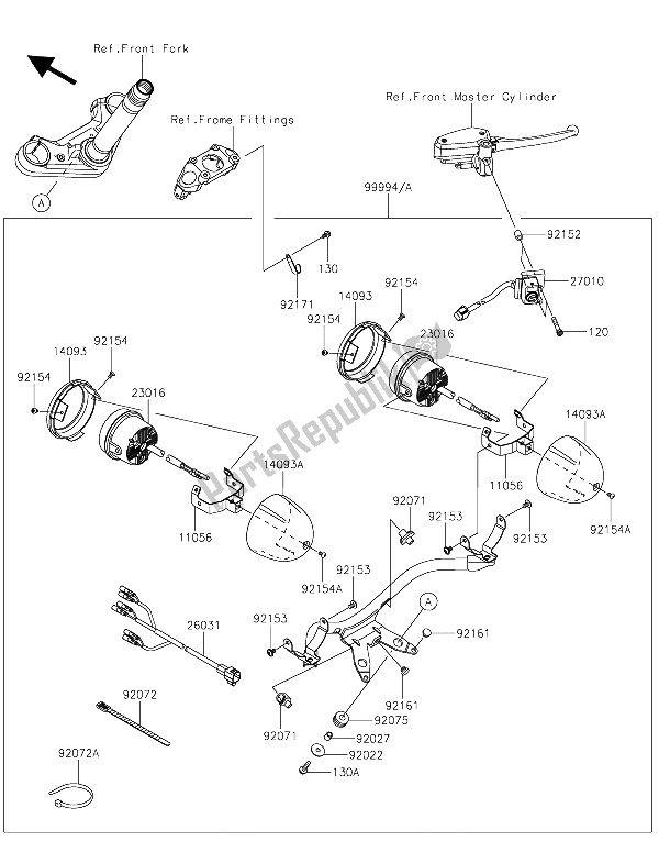 All parts for the Accessory (fog Lamp) of the Kawasaki Vulcan S ABS 650 2015