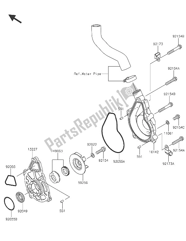 Todas las partes para Bomba De Agua de Kawasaki Vulcan S ABS 650 2016