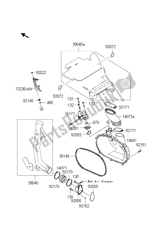 Tutte le parti per il Coperchio Del Convertitore E Cinghia Di Trasmissione del Kawasaki KVF 650 Prairie 4X4 2003