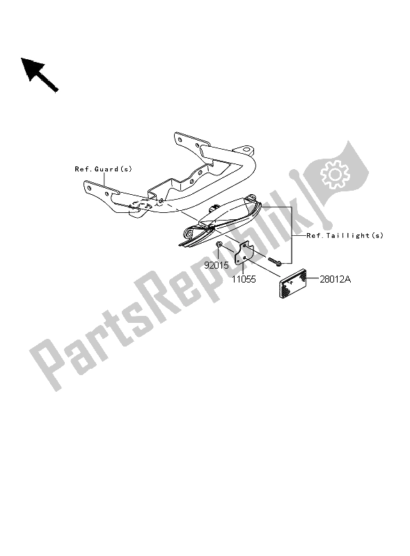 All parts for the Reflectors (eu) of the Kawasaki KFX 450R 2011
