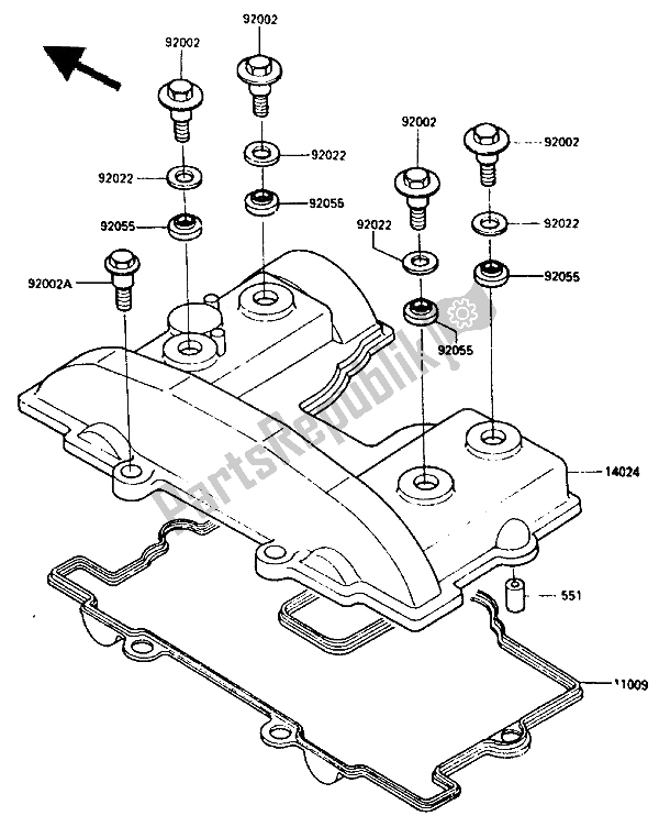 Tutte le parti per il Coperchio Della Testata del Kawasaki KLR 250 1986