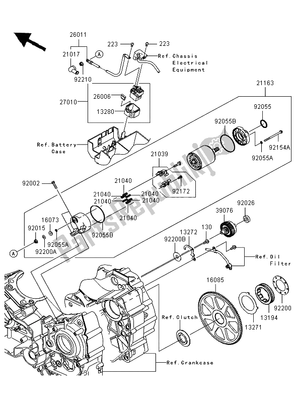 All parts for the Starter Motor of the Kawasaki VN 1700 Voyager ABS 2012