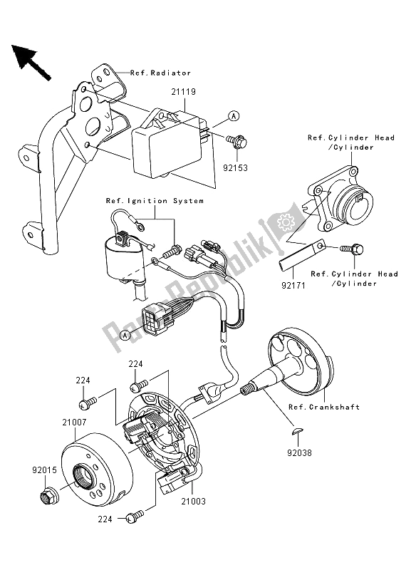 All parts for the Generator of the Kawasaki KX 85 SW LW 2008