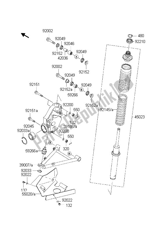 Toutes les pièces pour le Suspension du Kawasaki KVF 650 4X4 2003