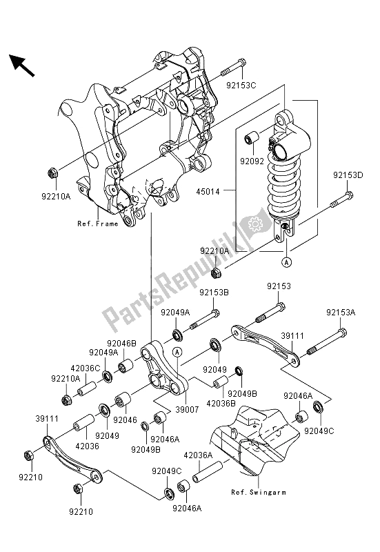 All parts for the Suspension & Shock Absorber of the Kawasaki ZZR 1400 ABS 2013