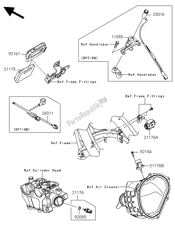 Alle onderdelen voor de Brandstof Injectie van de Kawasaki KX 250F 2011