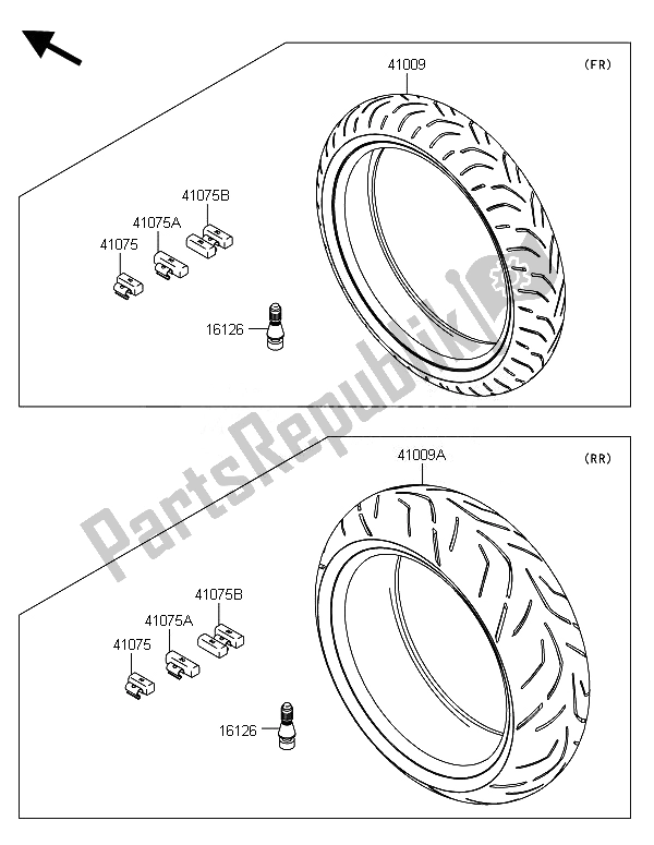 All parts for the Tires of the Kawasaki ZZR 1400 ABS 2014
