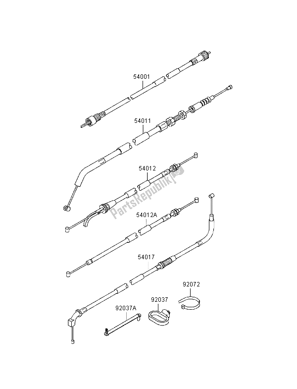 Alle onderdelen voor de Kabels van de Kawasaki ER 500 1998