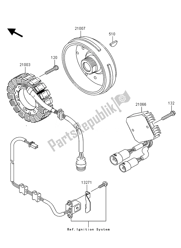 All parts for the Generator of the Kawasaki KVF 360 4X4 2007