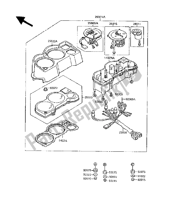 Tutte le parti per il Meter (s) del Kawasaki GPX 250R 1988