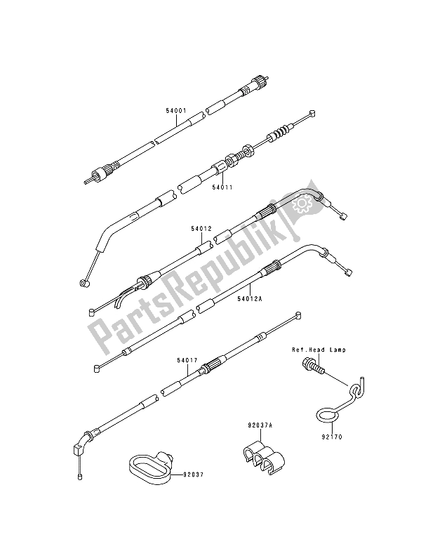 All parts for the Cable of the Kawasaki Zephyr 750 1993