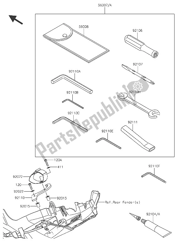 Tutte le parti per il Strumenti Proprietari del Kawasaki Ninja H2R 1000 2016