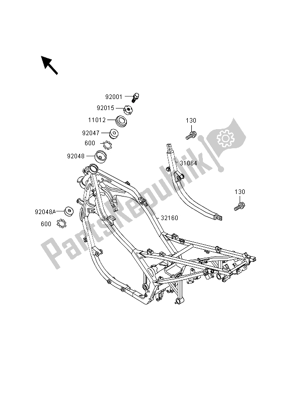 Tutte le parti per il Telaio del Kawasaki GPZ 500S 1995