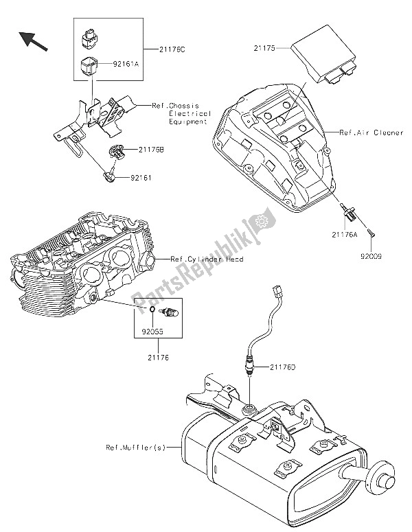 Todas las partes para Inyección De Combustible de Kawasaki Vulcan S ABS 650 2016