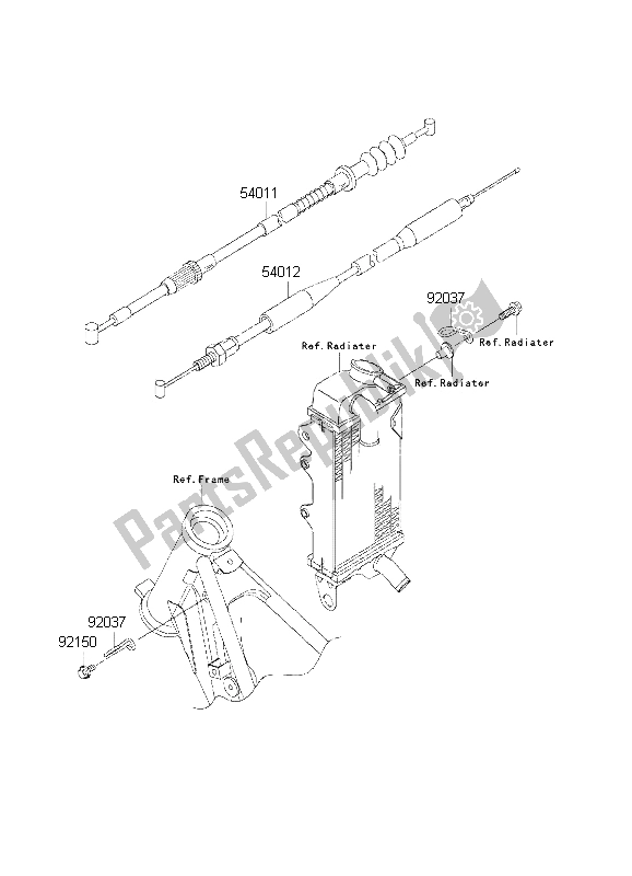 All parts for the Cables of the Kawasaki KX 85 LW 2002