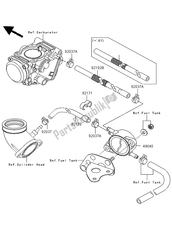 Toutes les pièces pour le Pompe à Essence du Kawasaki KVF 650 4X4 2008