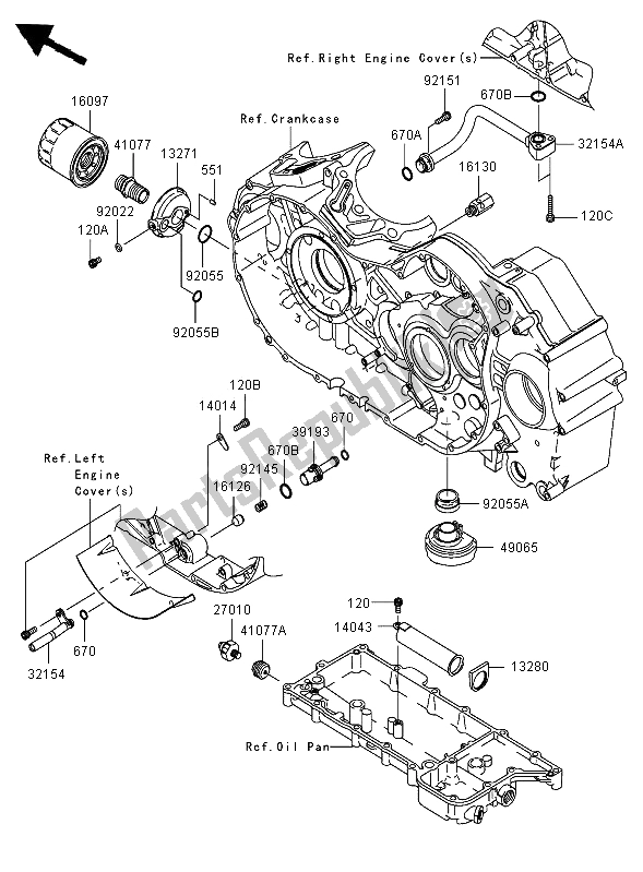 All parts for the Oil Filter of the Kawasaki VN 2000 2006