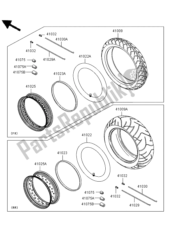 All parts for the Tires of the Kawasaki VN 900 Classic 2006