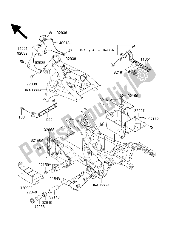 All parts for the Frame Fittings of the Kawasaki VN 1500 Classic Tourer FI 2001