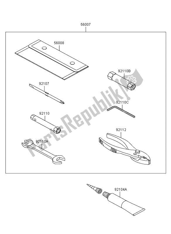 All parts for the Owners Tools of the Kawasaki D Tracker 125 2013