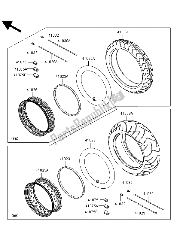 All parts for the Tires of the Kawasaki VN 900 Classic 2009