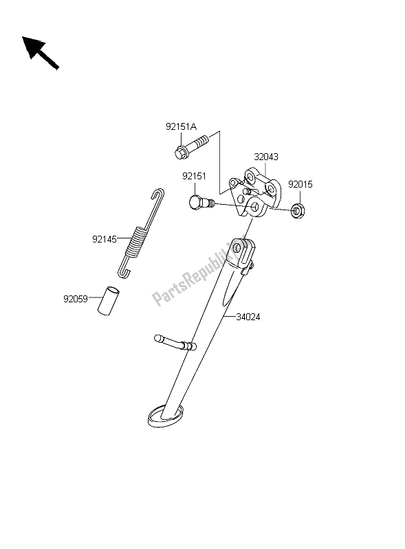 All parts for the Stand of the Kawasaki Ninja ZX 12R 1200 2006