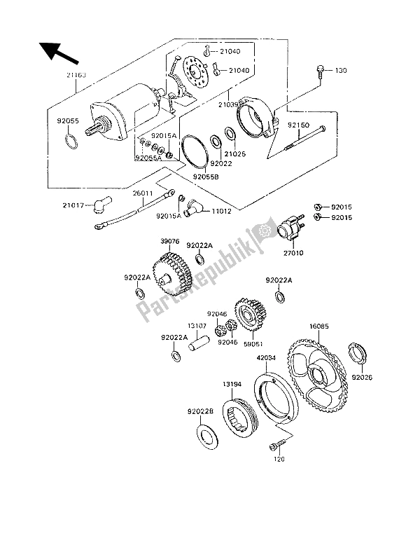 Todas las partes para Motor De Arranque de Kawasaki KLR 600 1991