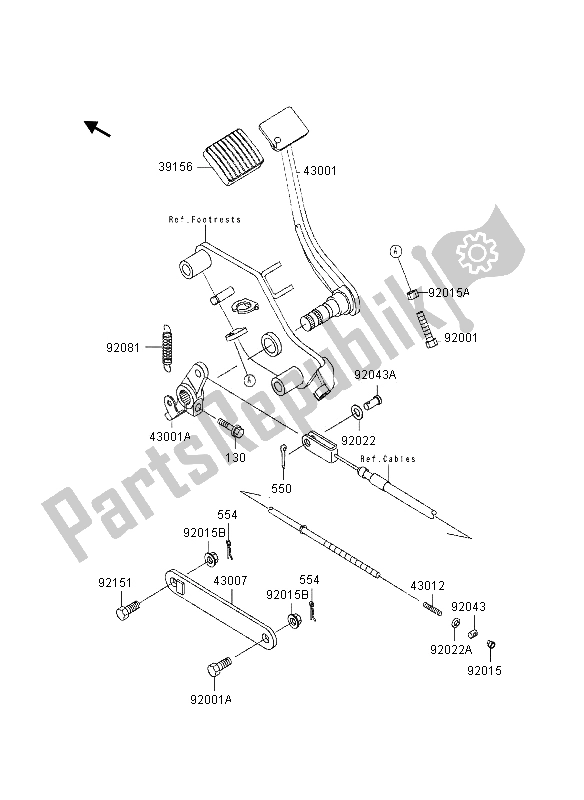 All parts for the Brake Pedal of the Kawasaki VN 800 1995