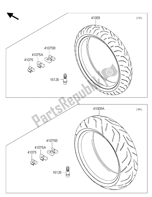 All parts for the Tires of the Kawasaki ZZR 1400 ABS 2015