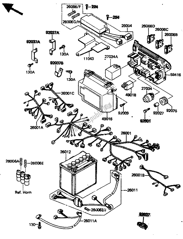 All parts for the Electrical Equipment of the Kawasaki ZN 1300 1986