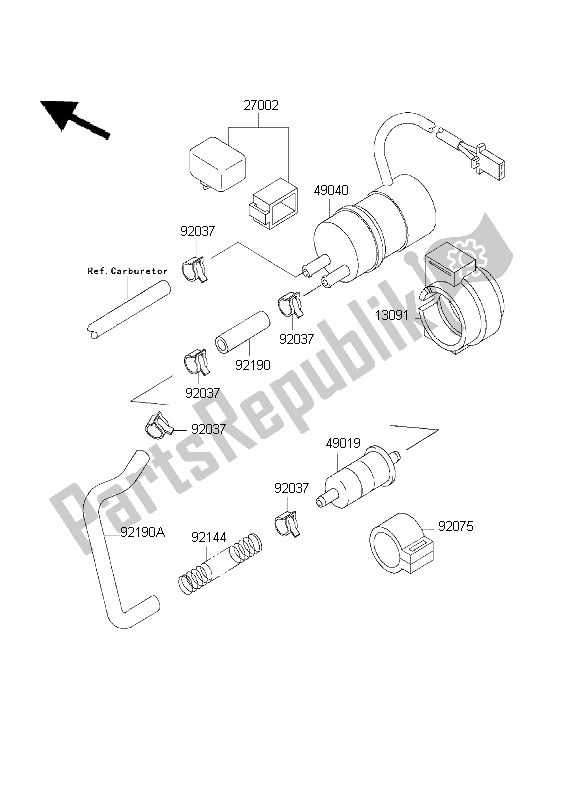 All parts for the Fuel Pump of the Kawasaki ZZ R 600 1999
