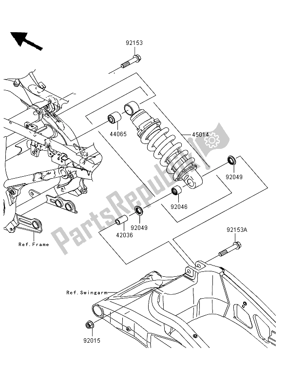 All parts for the Suspension & Shock Absorber of the Kawasaki Versys ABS 650 2008